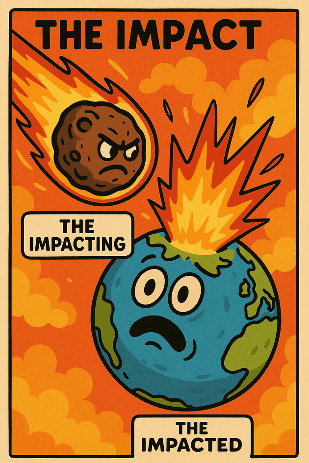 The three frames The three frames: impacting, impacted and the impact